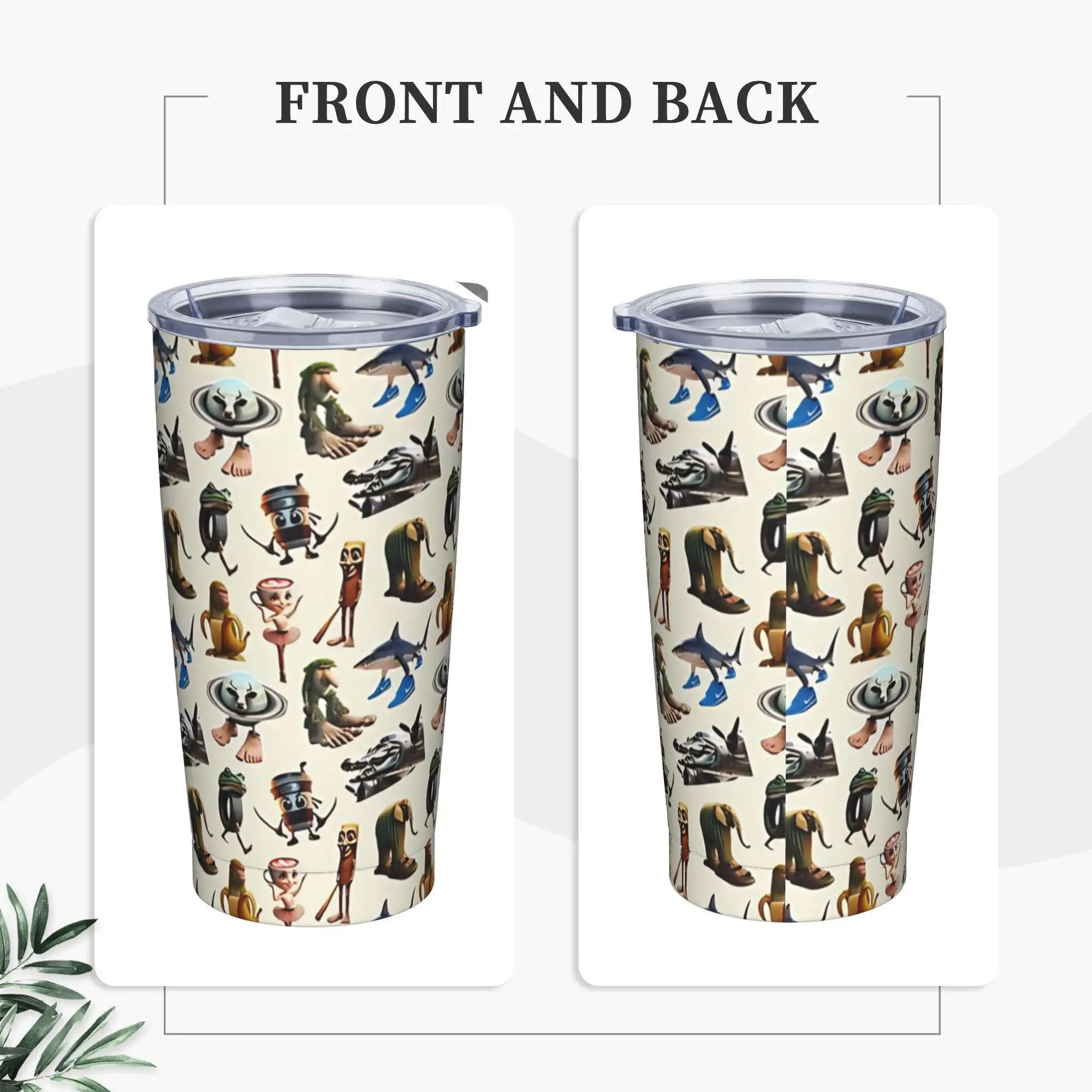 Italian Brainrot Tumbler Vacuum Insulated  Coffee Cups Stainless Steel Car Mug Water Bottle, 20oz