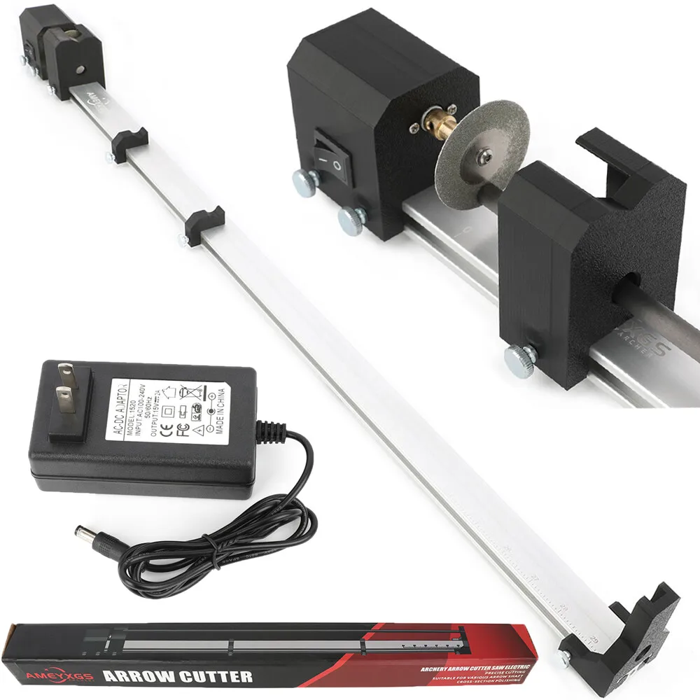 

Archery Arrow Shaft Cutter 100-240V Electric Arrow Cutter Saw Blade Cut Arrow Grinding Cutting Surface for Bow Shooting Hunting