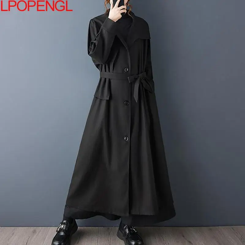 เสื้อโค้ทกันลมทรงหลวมสไตล์เกาหลี แขนยาว คอตั้ง สำหรับผู้หญิง ใส่ได้ทั้งฤดูใบไม้ร่วงและฤดูหนาว ดีไซน์เรียบง่ายแต่ดูมีสไตล์