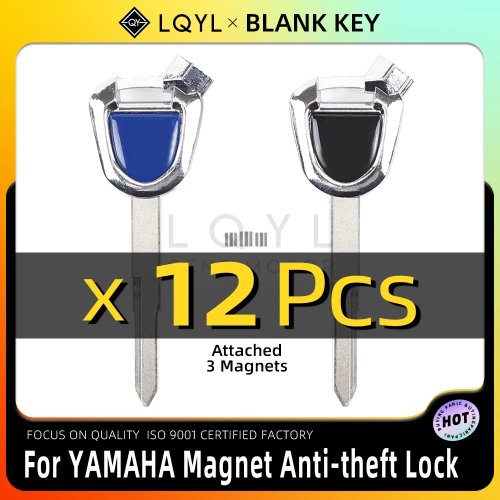 

LQYL 12 PcsBlank Key Motorcycle Left Right Groove Magnetic Keys For YAMAHA Magnet Anti-theft Lock Aurora Third Generation Lh125T