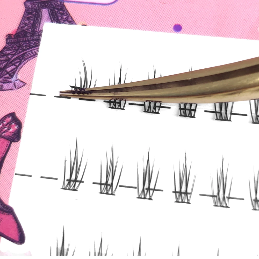 Yelix Ciglia inferiori inferiori Ciglia finte Ciglia a grappolo Ciglia artificiali 0,07 mm C Curl sotto le ciglia