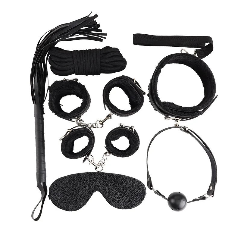 

Exotic Apparel Accessories 9Pcs/Set Cute Metal Fox Tail Butt Anal Plug Ear Headband Handcuffs Whip Bdsm Bondage Set Sex Toy Kits