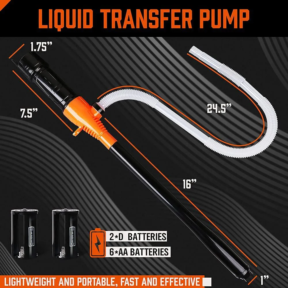 Portable Power Battery Pump, Liquid Transfer Pump, 2.2GPM, Water & Fuel Transfer Pump