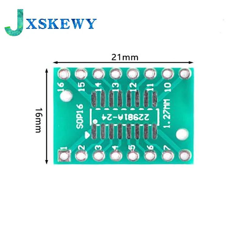 10Pcs TSSOP16 SSOP16 SOP-16 SOP16 to DIP16 Transfer Board DIP Pin Board Pitch Adapter PCB