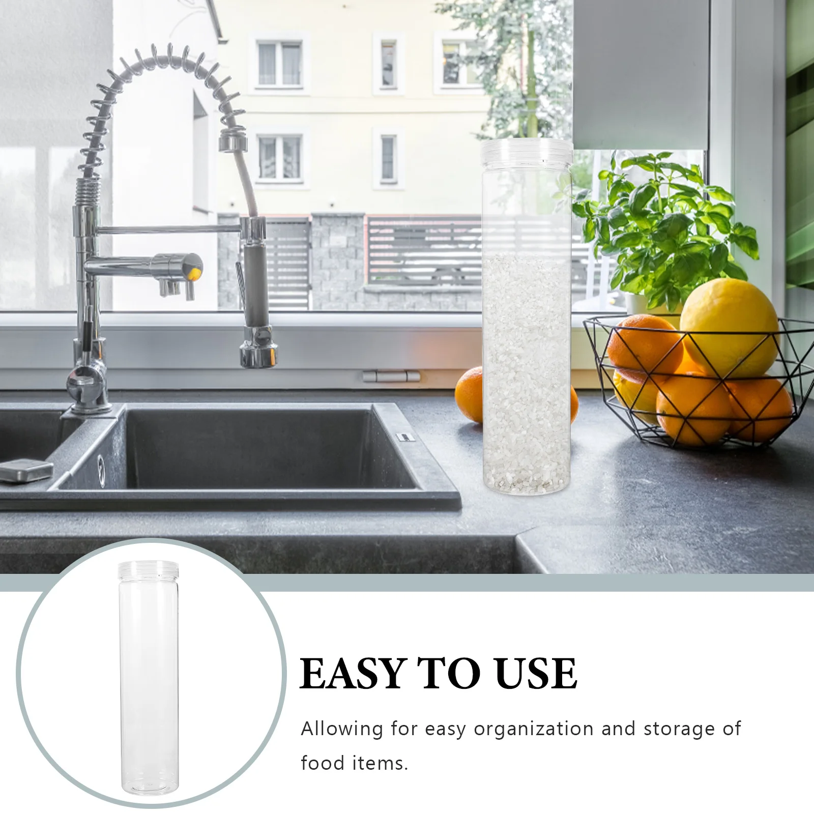 

3Pcs Airtight Storage Jars with Lid Clear Plastic Kitchen Containers for Food Storage Nuts Grains Sugar Large Capacity Canisters