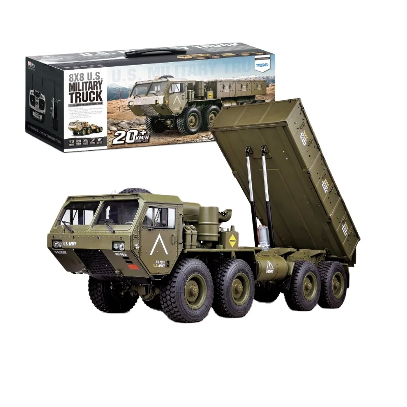 8CH P803A Pro Upgraded Light Sound 1/12 2.4G 8x8 EP RC US Army Military Truck 5KG Load Capacity W/o Battery Charger