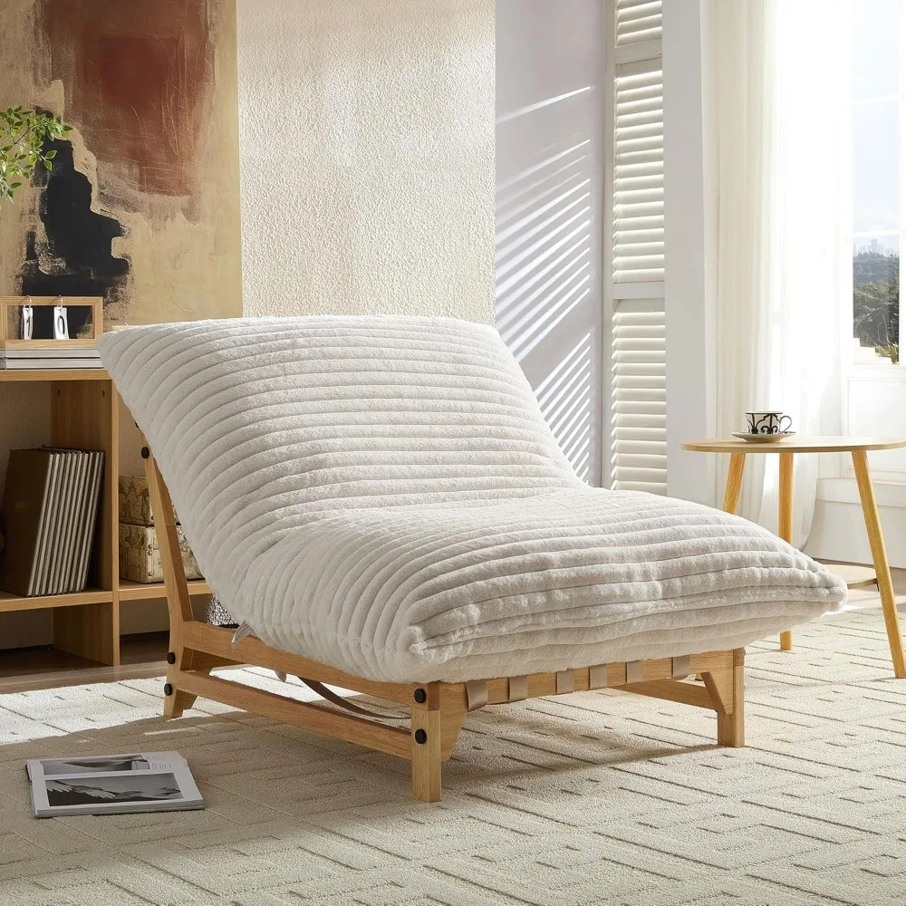 

Ленивый диван-кресло, удобный вельветовый повседневный одноместный диван, кресло с акцентом без подлокотников, сиденье для чтения со спинкой для гостиной, спальни, белый