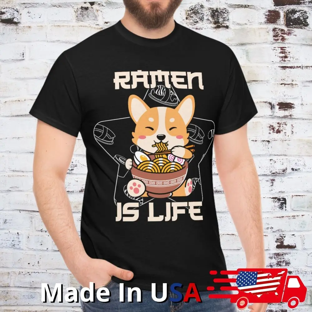 Kawaii Fox Ramen is Life T Shirt Manga Japanese Food Anime Sushi Lover Clothing