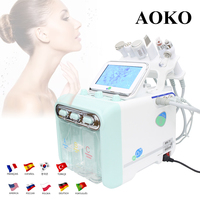 AOKO 6 in 1 Dermabrasion Auqa Peeling Beauty Salon Machine Deep Cleansing H2O2 Small Bubble Machine Acne pore Removal Face Lfit