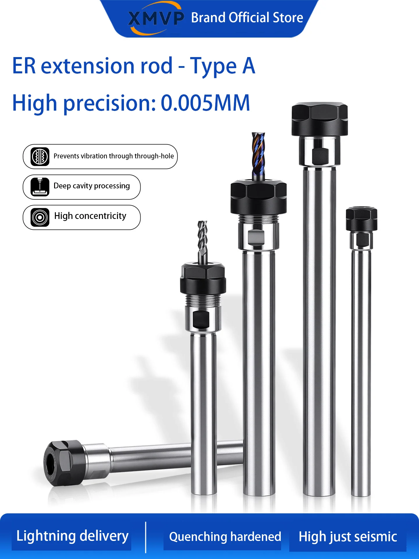 Extension Rod A Type Straight Handle CNC Extended Rod High Precision ER8/11/16/20 Machining Center Extension Tool Rod
