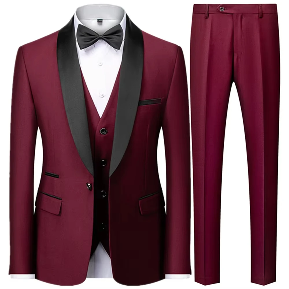 X5 3 peças conjunto/2023 moda masculina casual boutique negócios casamento noivo vestido blazers jaqueta calças