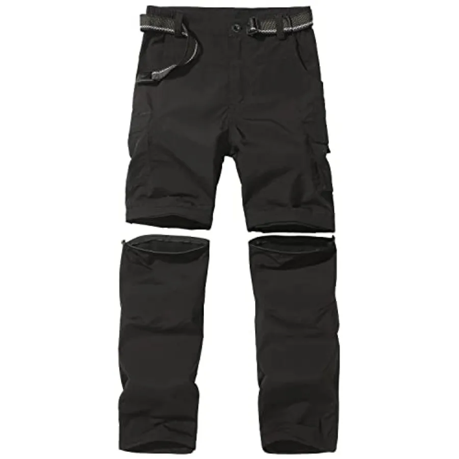 

Boy's Scout Pants Convertible Hiking Quick Dry Zip Off Pants Outdoor Climbing Casual Trouser Youth Cargo Pants