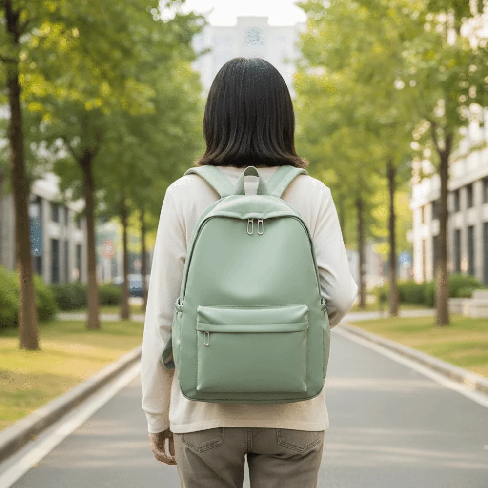 

Рюкзак в минималистском стиле, корейский стиль, однотонный, легкий, большой вместимости, водонепроницаемый, нейлоновый, с мягкими лямками