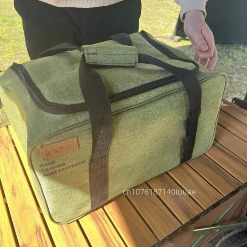 

Outdoor Camping Bag 26L Folding Gas Tank Storage Bag Picnic Cookware Container Camping Supplies Adjustable Partition