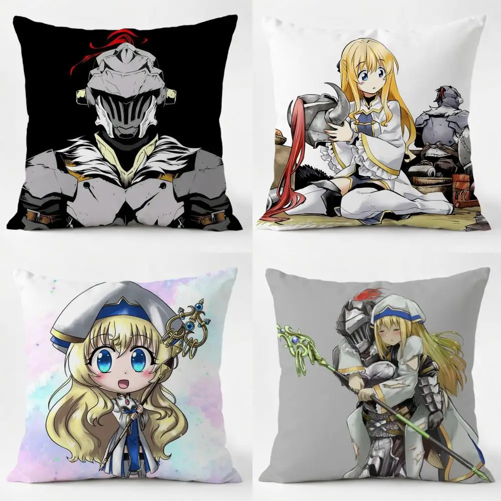 Anime G-Goblin S-Slayer Cushion Cover Daily Washable Linen Pillowcase Soft  for Sofa Bed Home Room Decor