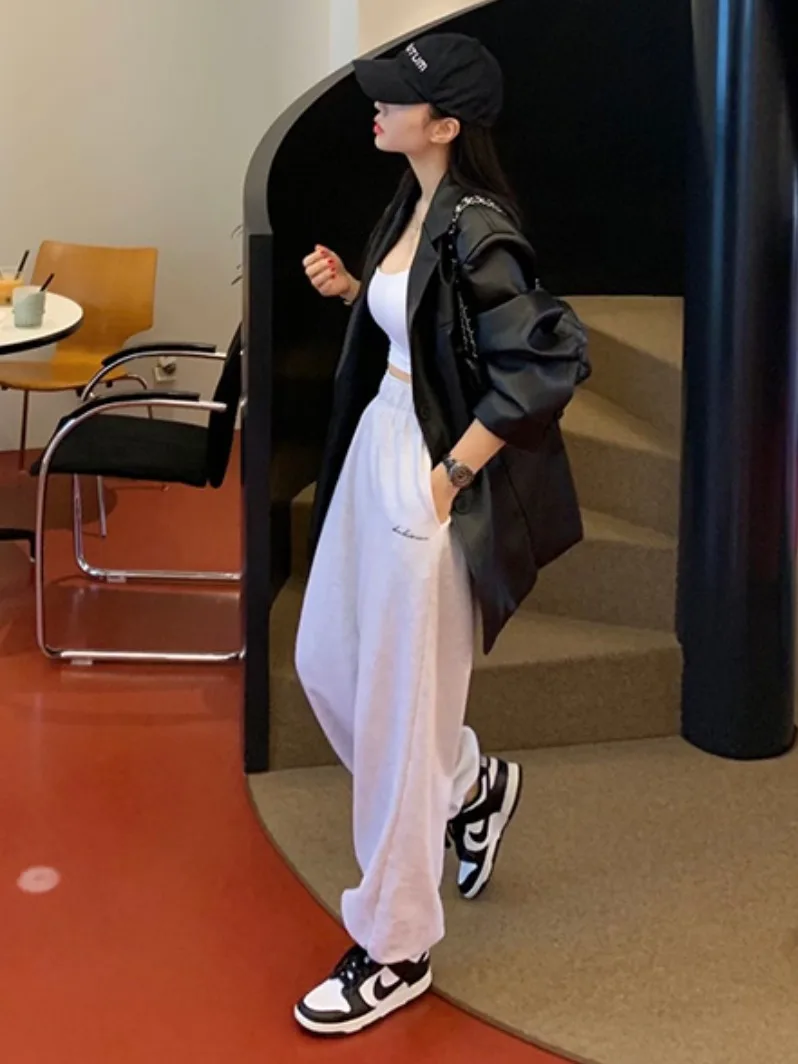 동대문 2025 가을 겨울 신상 블랙 PU 가죽 칼라 중간 길이 재킷 여성 정장 아우터 우아한 패션