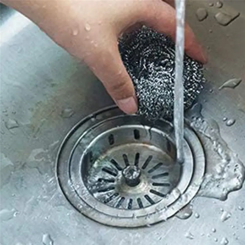 A96K-80 PCS Stainless Steel Sponges Scrubbers, Utensil Scrubber Scouring Pads Ball For Removing Rust Dirty Cookware Cleaner
