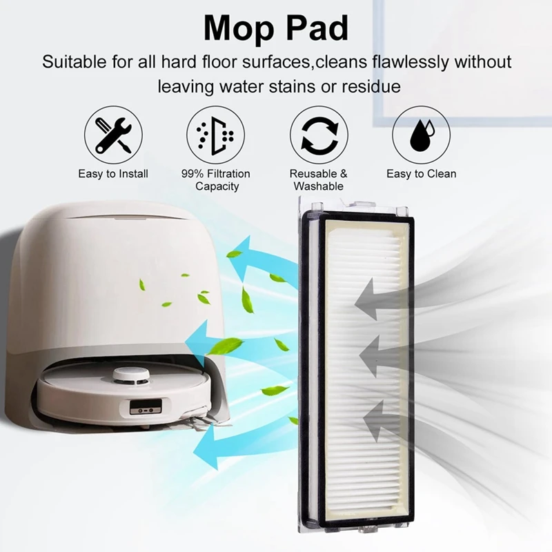 ABAE-vervangende onderdelen voor Roborock Qrevo Curve/P20 Pro Robotstofzuiger Onderdelen Hoofdzijborstel HEPA-filters Mop Pads