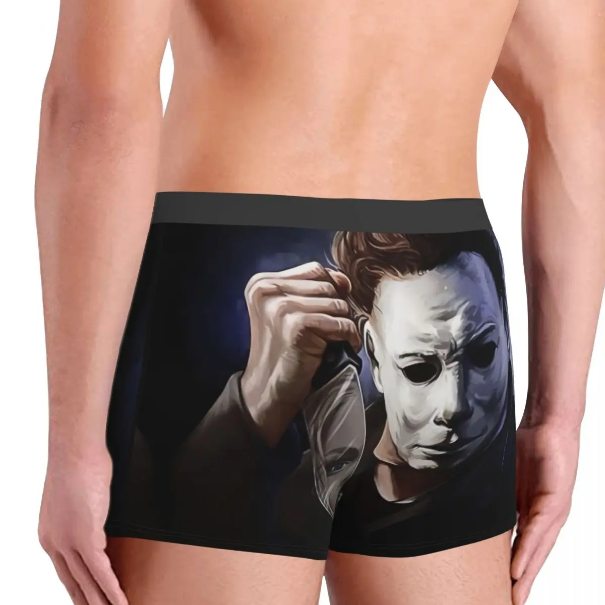 Male Novelty Michael Myers Knives Underwear Halloween Film Art Boxer Briefs Soft Shorts Panties Underpants