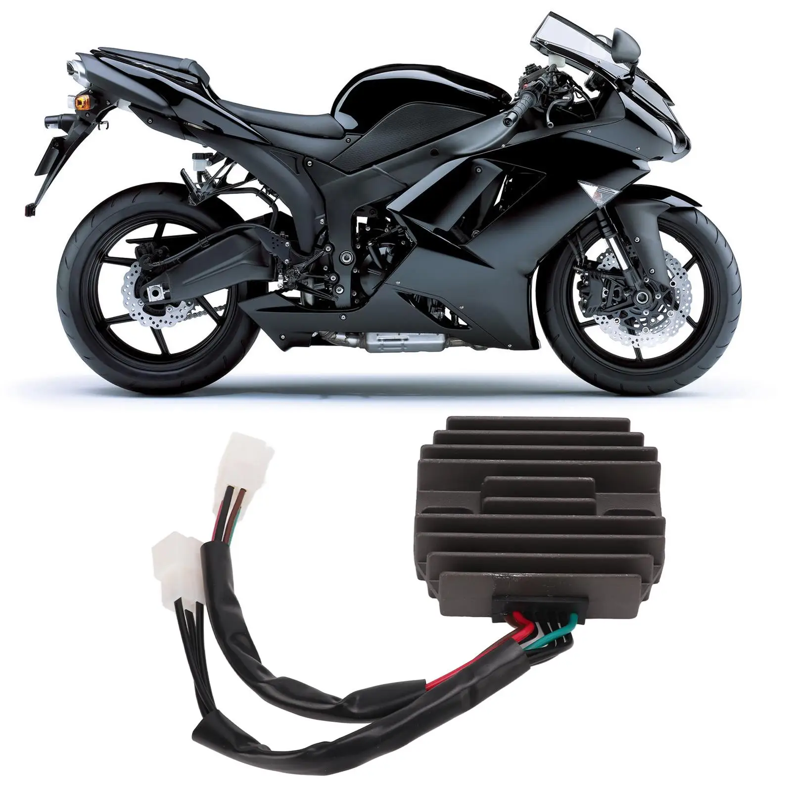 オートバイ用アルミニウム合金電圧整流器,電圧レギュレーター,忍者ZX-6R,zx636,2005-2006, 21066-0016の交換部品