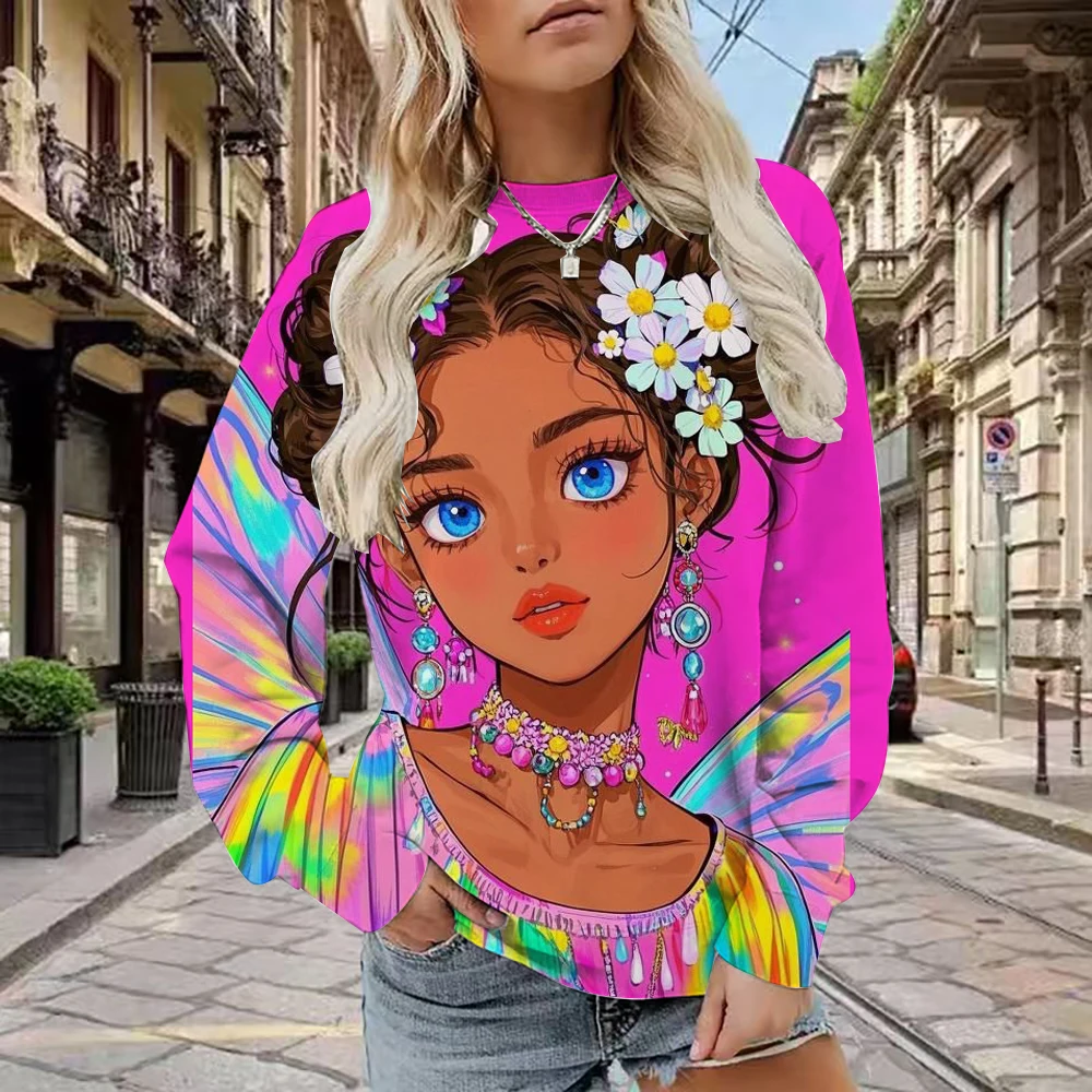 بلوفر ديزني برينسيس فينتاج ريترو كريسماس مضحك هزاز، هوديي حراري عصري للعطلات والشتاء #1