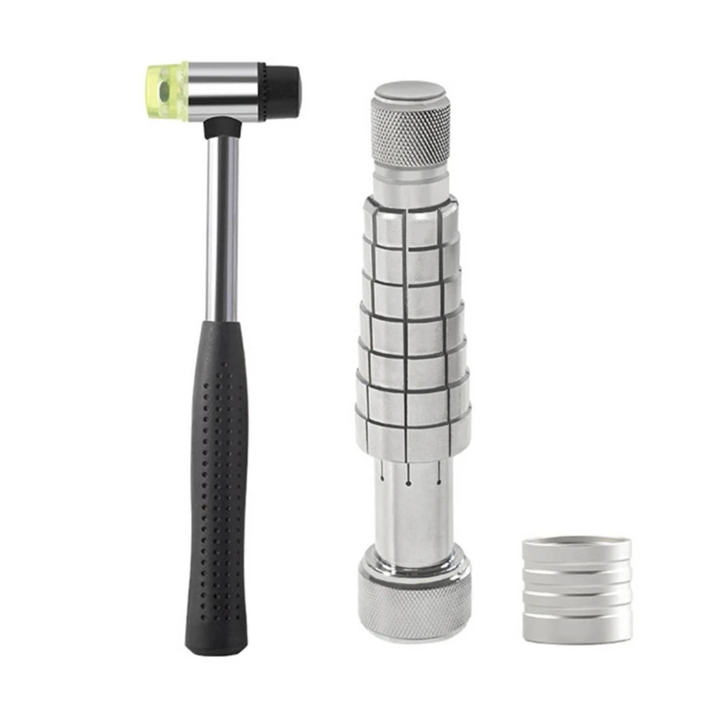 Ring Stretcher Enlarger Adjuster with Rubber Hammer Wedding Band Sizer Expander for Jewelry Repairing Durable