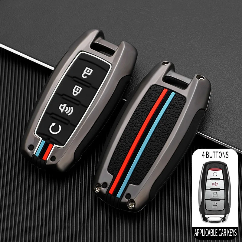 Capa protetora de chave de carro em liga de zinco para Great Wall Poer GWM Vanguard, capa decorativa para chave de carro.