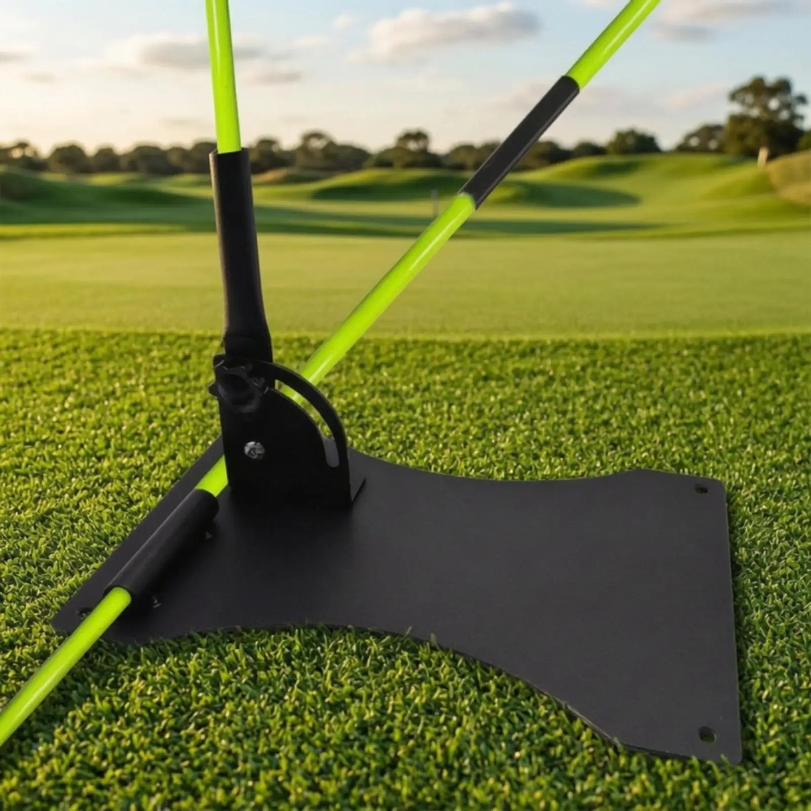 Golf Swing Training Aid for Accurate Setup Alignment with Brightly Colored Rod and Stable Flat Base Design
