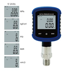 S281 High Precision 10000PSI Digital Hydraulic Pressure Gauge 0.2% FS Accuracy Air Manometer 1/4'' NPT Thread with 330° Rotation
