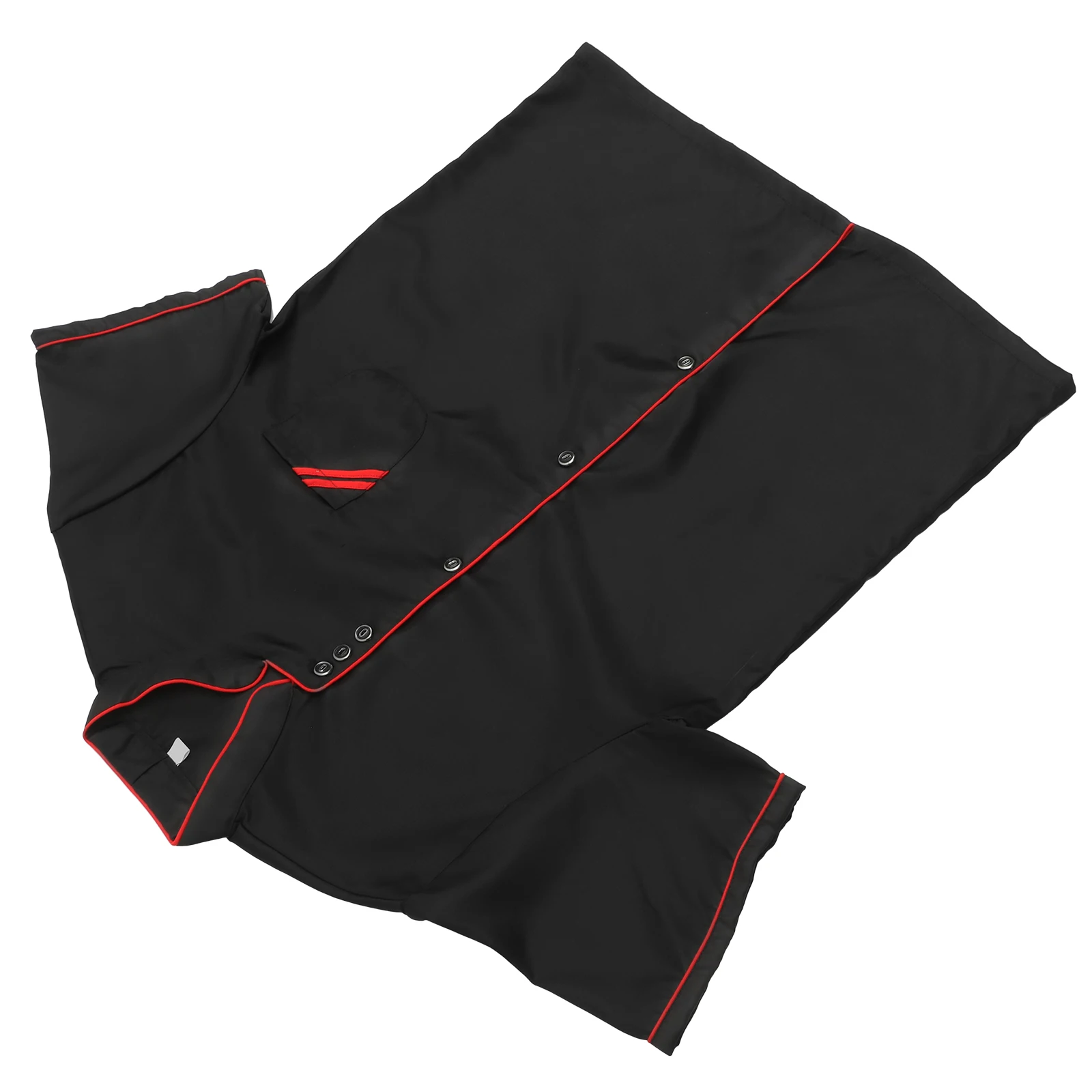 Loose Fit Short Sleeve Chef Jacket for Catering and Food Service Unisex Workwear Black Size L