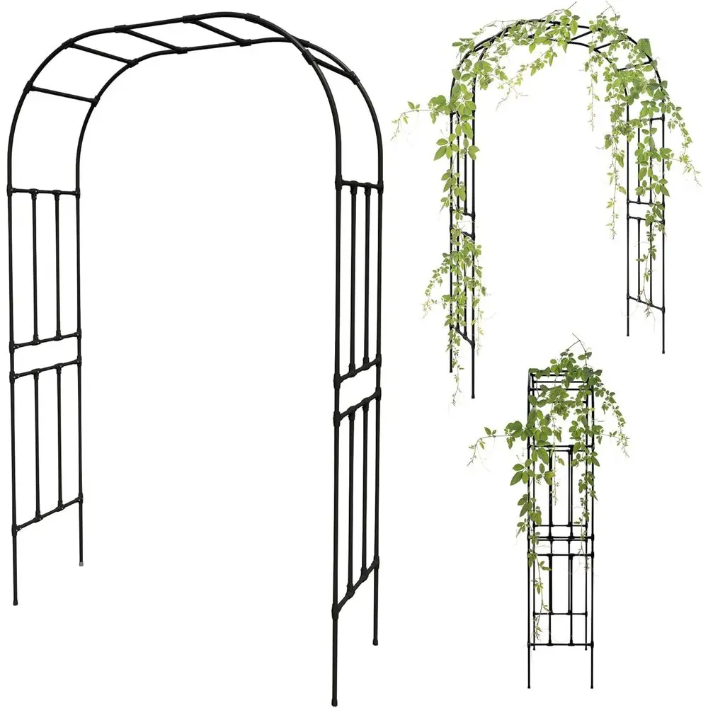 

95 Tall 59 Wide Durable Wedding Arch for Outdoor Ceremonies - Easy Assembly Garden Trellis, Black