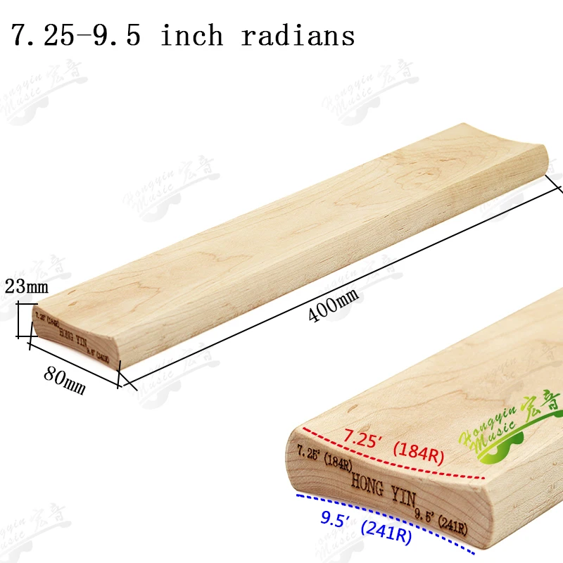 HUATOOL Radius Schleifblöcke 7,25 & 9,5, 10 & 12, 14 & 16 für Gitarre Bass Bund Nivellierung Griffbrett Gitarrenbauer Werkzeug verlängern 40 cm – Detail 3