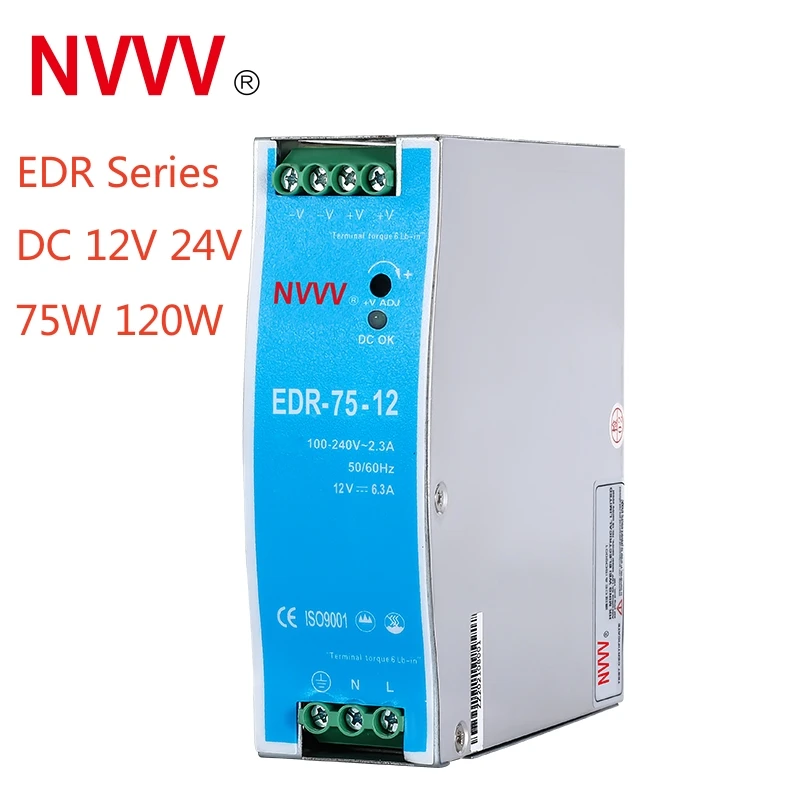 DR EDR NDR serie MDR alimentatore Switching su guida Din alimentatore 12V 24V 48V 10-480W 110/220v stabilizzatore di tensione da ca a cc