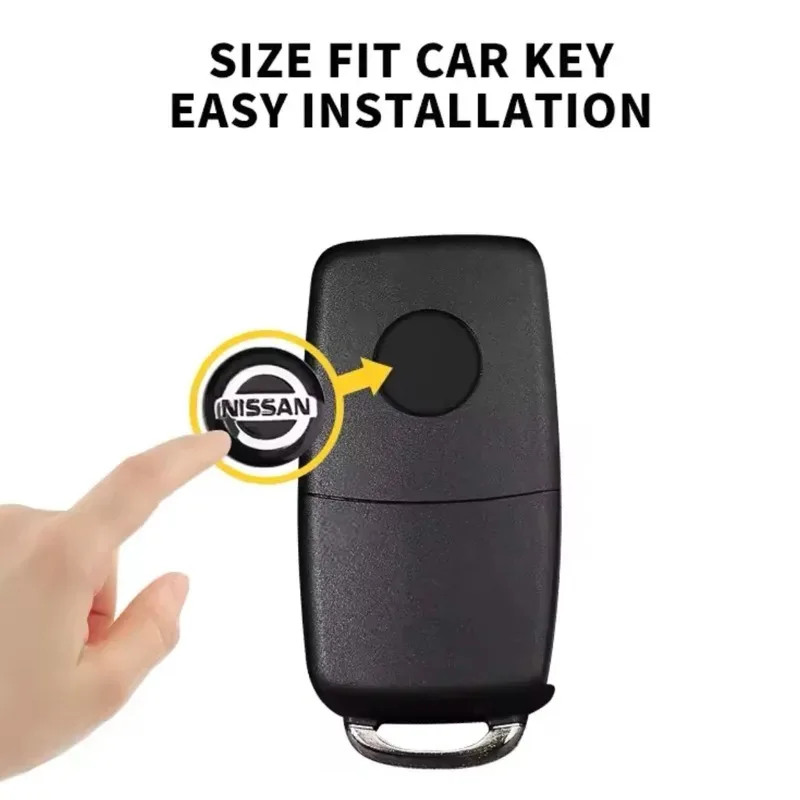 5/10Pcs 14MM Car Remote Key Sticker Aluminum Emblem Decoration Decal For Nissan Qashqai Juke Pulsar Sentra Altima Patrol Micr