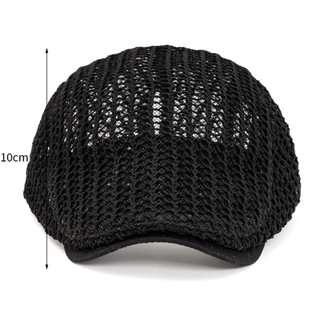 HT4809 Berets Frühling Sommer Atmungsaktive Mesh Cap für Männer Frauen Künstler Maler Baskenmütze Hut Männlich Weiblich Flache Kappe Einstellbare Baskenmütze Kappe – Detail 3
