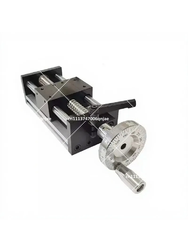 Linear Guide Sliding Table Motion Module with Ball Screw, Manual Rocking Wheel & Cross Lift Mechanism