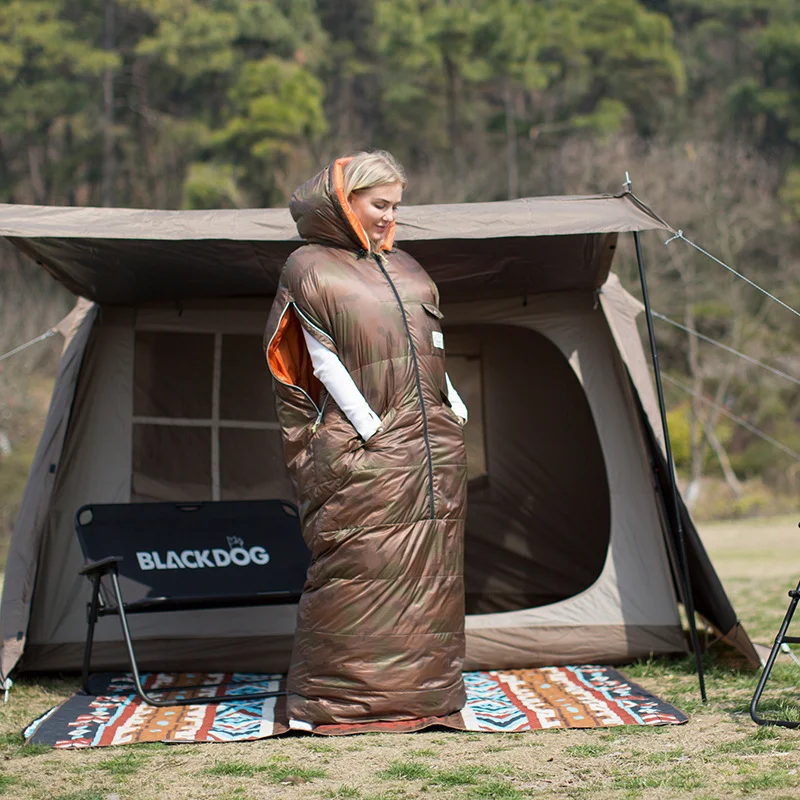 

Thickened Warm Hooded Wearable Cape Sleeping Bag for Adult Outdoor Camping & Hiking
