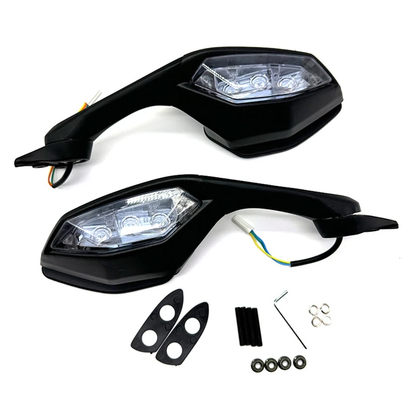 Motorcycle Left Right Rear View Mirrors With Turn Signals For YAMAHA YZF R1 2015-2024 YZF R6 2017-2022 YZF R1 R6 Mirrors