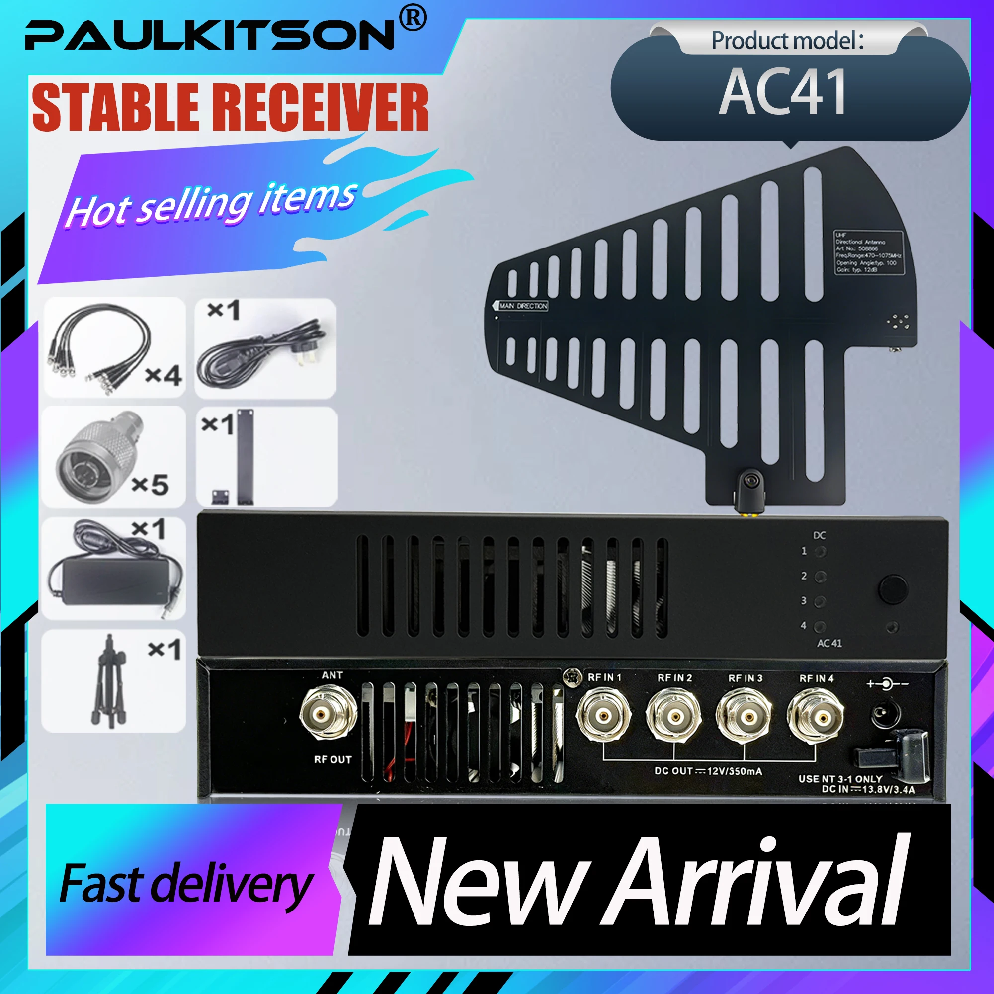 

Paulkitson 1:1 AC41 IEM Signal Combiner A2003 Antenna Splitter 450-960Mhz Antenna Distribution For Wireless Monitoring System