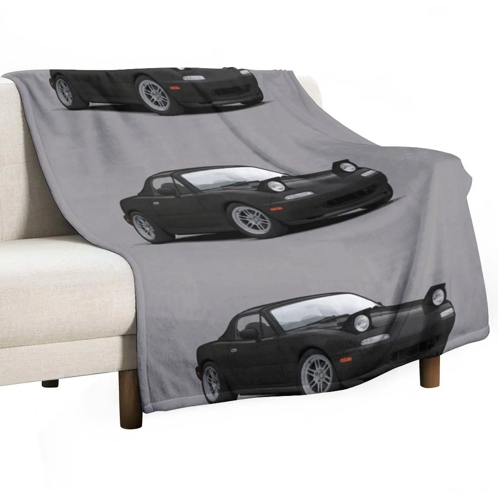 Mx5 / Miata NA MK1 illustration Throw Blanket Stuffeds wednesday Thermals For Travel Blankets