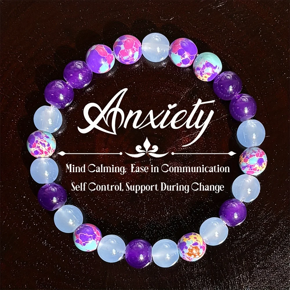 Handmade 1pc/Peace of Mind Bracelet made of Imperial Jasper and Amethyst Jewelry for Men and Women Self-Control and Balance