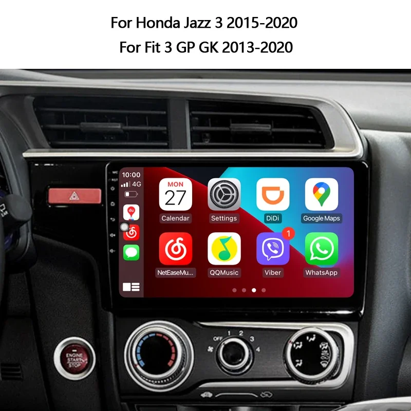 Idoing Android Car Radio Multimedia Player For Honda Jazz 3 2015-2020 Fit 3 GP GK 2013-2020 Navigation Head Unit Plug And Play