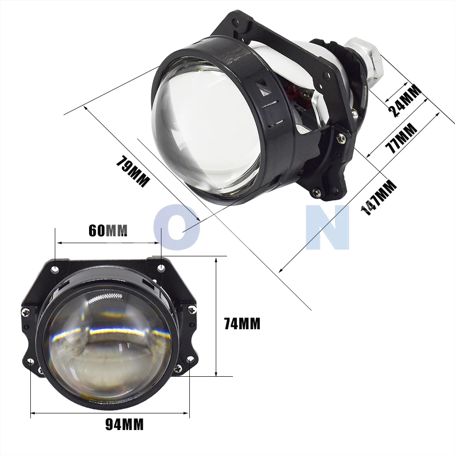 Ronan 40W 3inch Bi-Led Projector Lens 4.3K 6K 2000LUX for H1 H4 H7 9005/9006 Socket Car Headlight Retrofit Upgrade Full Kit