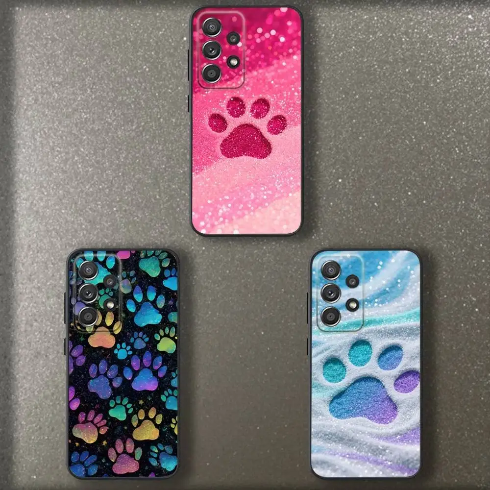 

Art Puppy Paw Phone Case For Samsung S 25,24,23,22,30,21,10,9,Ultra,Plus,Lite,FE,4,5 G Soft Black Case