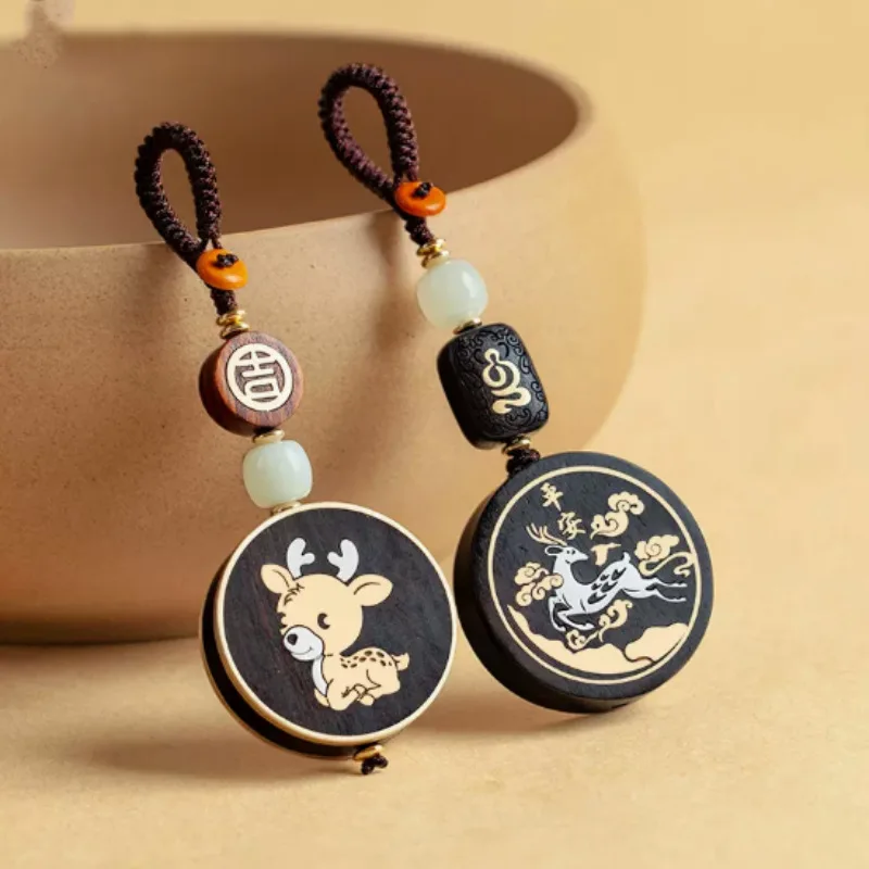 High Meaning Ebony Deer Lucky Cat Lucky Elephant Car Key Ring Women During Exquisite Cute Couple Key Accessories Lukcy Chamrs