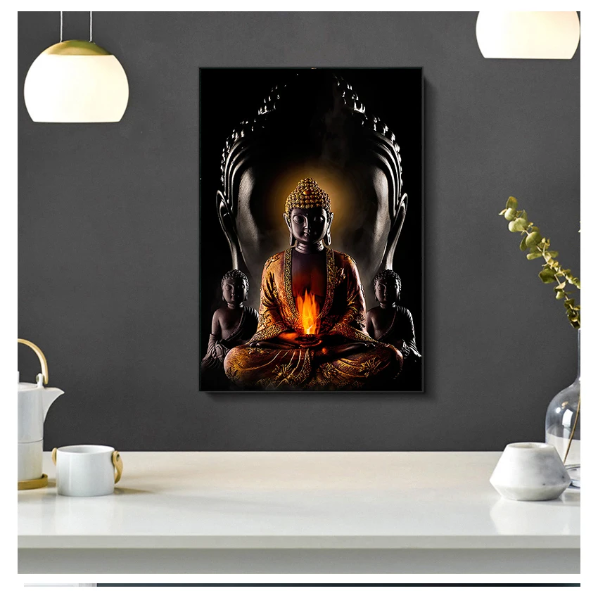 Statue Wall Art Pictures For Living Room Modern Home Decor Posters HD Canvas Oil Paintings 1 Pieces Hot Selling God Zen Buddha