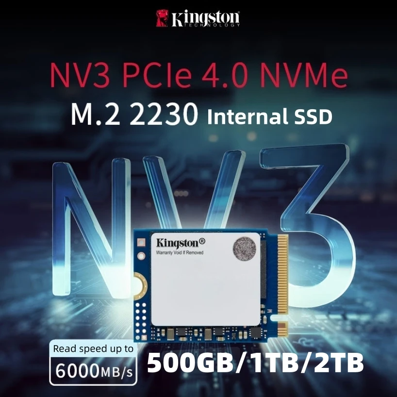 

SSD Kingston PCIe 4.0 NVMe M.2 2230 OS21011 128 ГБ и NV3 500 ГБ 1 ТБ 2 ТБ | До 6000 МБ/с — Stream Deck, ноутбук, совместимость с настольным компьютером