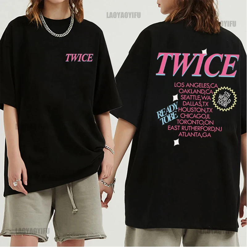 

Korean Twice T Shirt Women Print Tshirt Harajuku Women Ulzzang Graphic Female T-Shirt Kawaii 90S Summer Casual cotton