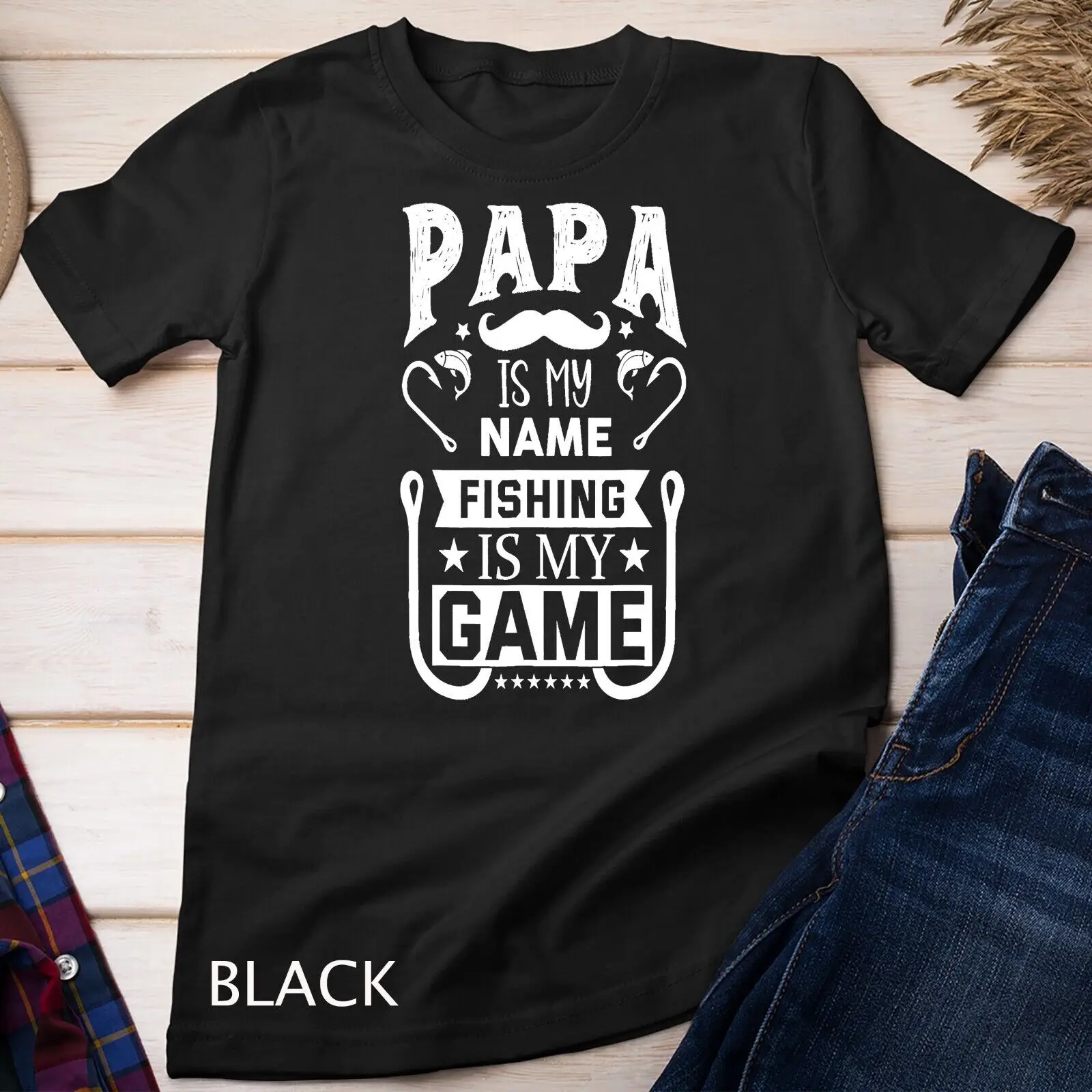 

Papa Is My Name Fishing Is My Game Fishing Unisex T-shirt