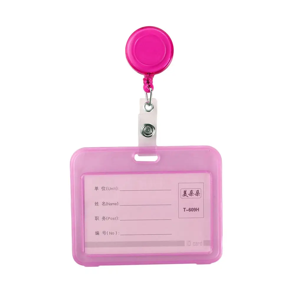 Storage Case With Keychains Work ID Card Credit Cards Protector Bus Card Holder Transparent Card Cover Student Card Sleeves